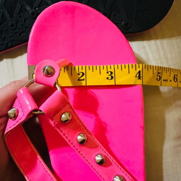 🔥RARE🔥 Tripp NYC Hot Topic grommet pink spike corset sandals 9+ flip flops - Picture 2 of 6